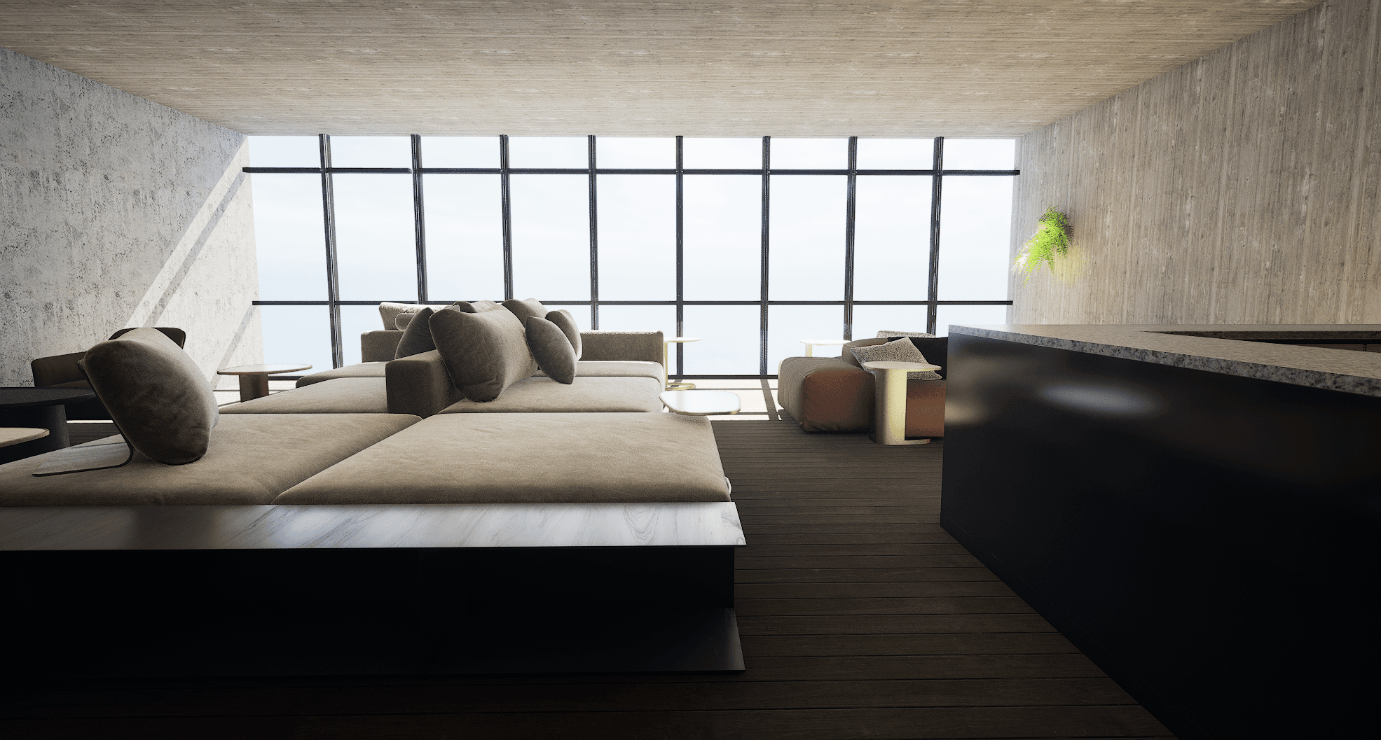 宿泊施設併設カフェの3Dパース制作